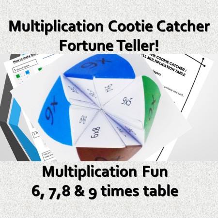 Printable Multiplication Cootie Catcher Game for Fun